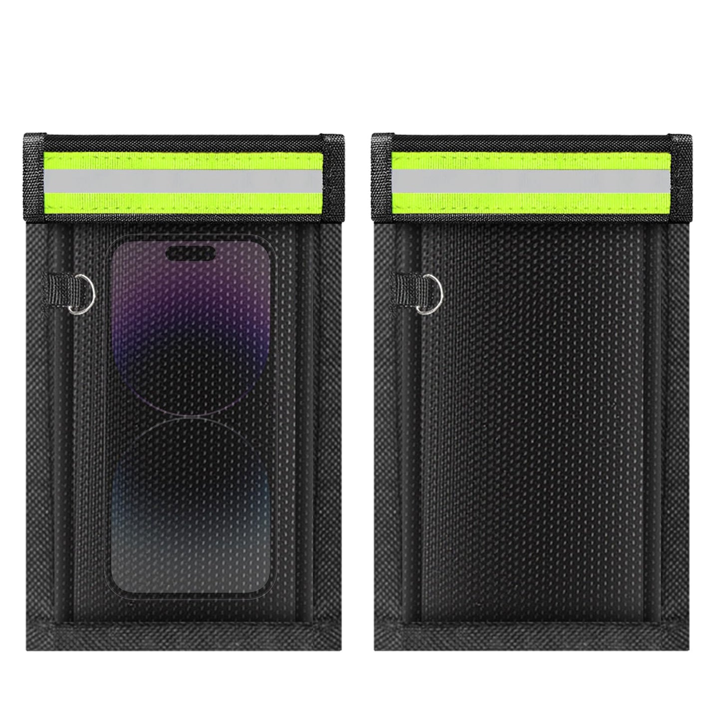 yaokvide 2 Pack Faraday Bags for Phones & Car Keys, Cell Phone Signal Blocking Pouch, Anti-Tracking Anti-Theft EMP Bag, Fireproof & Waterproof Faraday Key Fob Protector with Reflective Strip