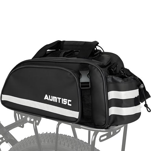 AUMTISC Bike Rear Rack Bag, 14L Bicycles Panniers Trunk Saddle Bags with Rain Cover for Ebike, Cycling Back Seat Cargo Carrier Storage Bag for Commuter Travel Outdoor