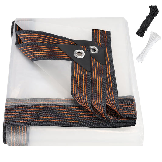 4x6ft Clear Waterproof Tarps Heavy Duty Transparent Tarpaulins Clear Vinyl Tarps with Grommet, Outdoor Transparent Cover for Greenhouse, Patio, Porches, Tent, Chicken Coop