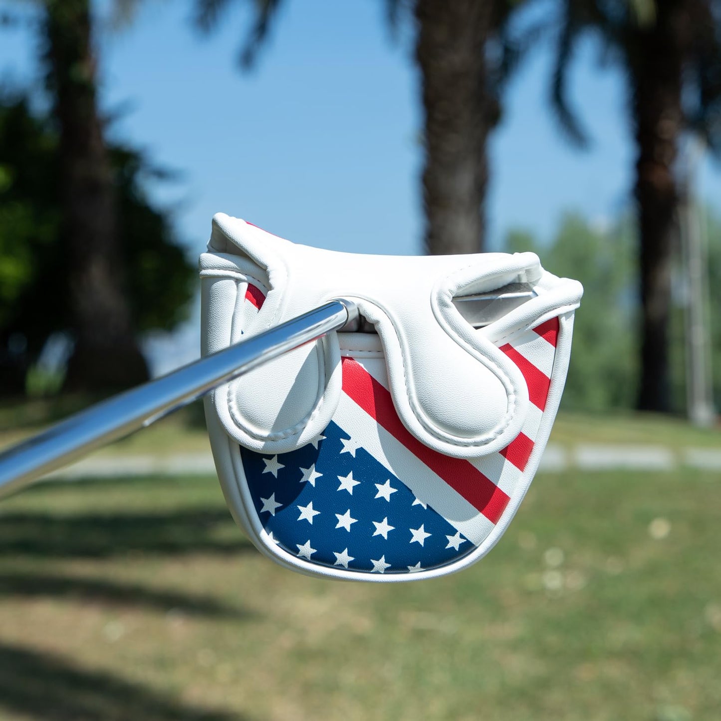 USA Mallet Putter Cover Headcover Magnetic Golf Head Covers Headcovers Club Protective Equipment - Center Shafted Golf Mallet Putter Headcover Mangetic