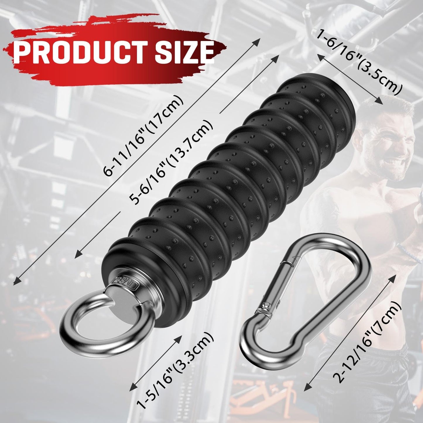Anobeyi LAT Pulldown Grip Cable Machine Attachment, Triceps Exercise Handle Gym Fitness Single Grip Cable Rope Accessory, Pull Down Bars Pulley Attachment for Gym Machines (Black-1pc(Single Handle))