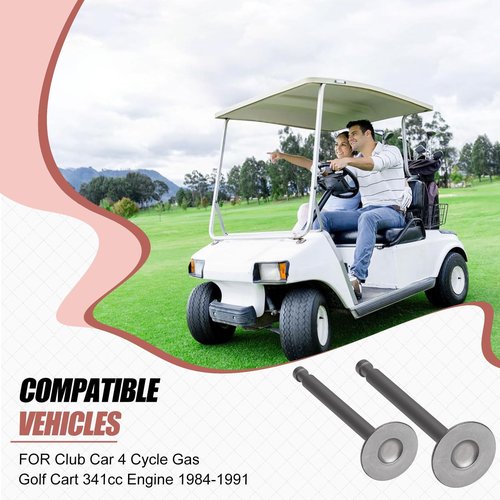 Exhaust & Intake Valve Set for Club Car 4 Cycle Gas Golf Cart 341cc Engine 1984-1991 1012513 1012514