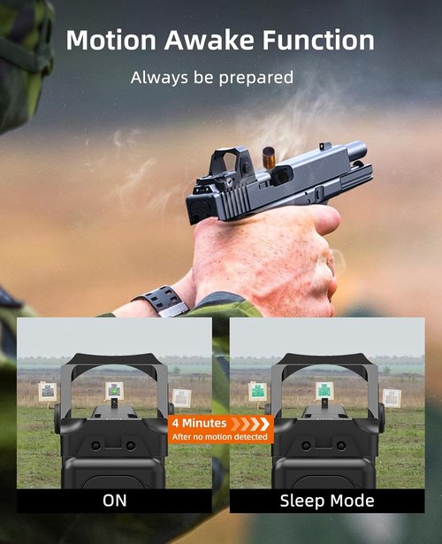 EZshoot Full-Sized Red/Green Dot Optic - 2MOA Dot with 12 Brightness Settings | RMR Compatible Scope