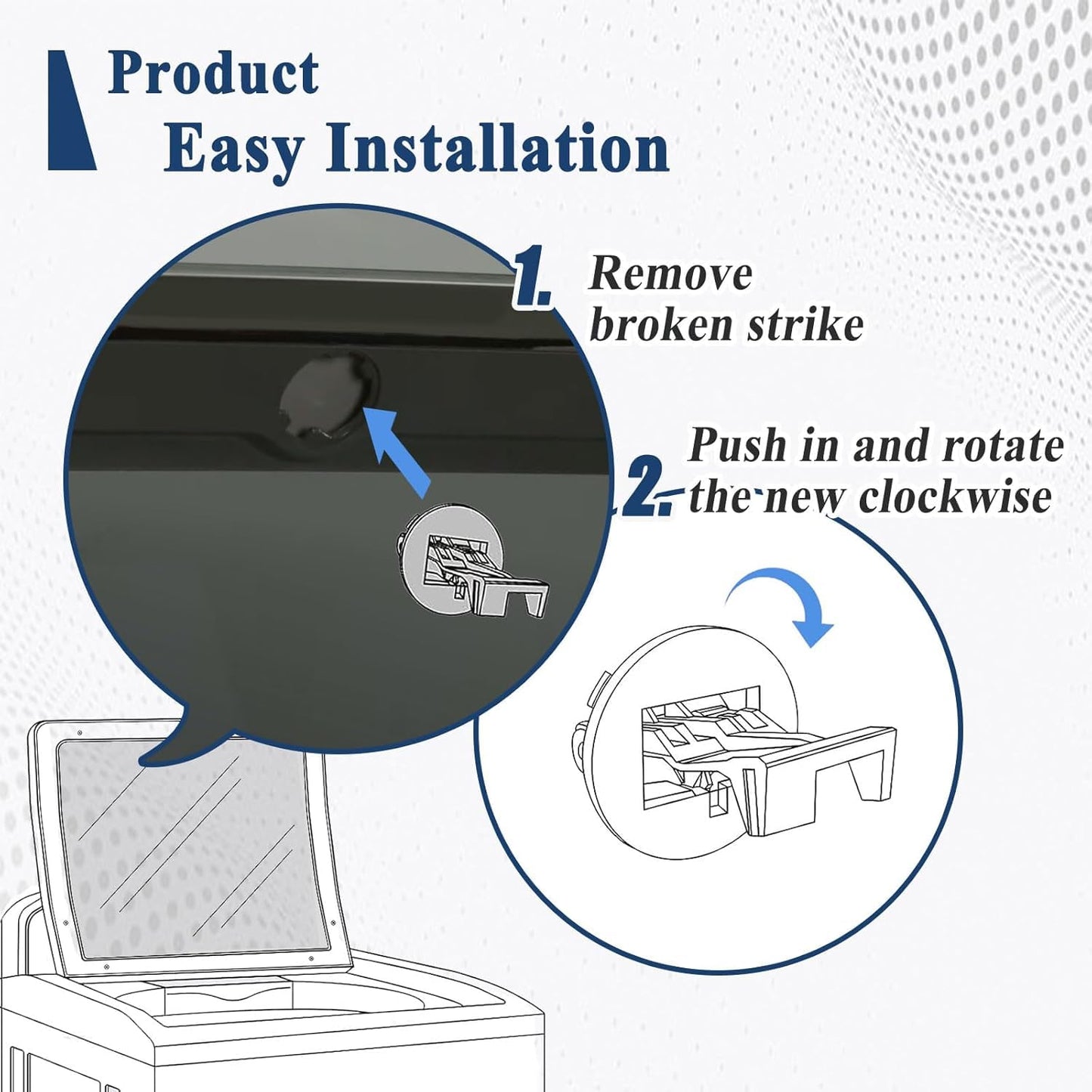 4Pcs W11457841 Washer Lid Strike New For (Mtg,WPL) Washer Door Lock W11091027 4959179 AP6987306 PS16218028 EAP16218028