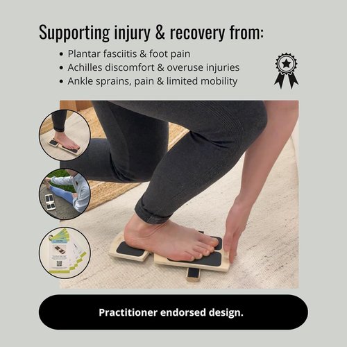 Slant Board Balance Board for Ankle & Calf Stretching – Single-Leg Axis Board for Physical Therapy, Rehab & Stability Training – Non-Slip Wooden Wobble Board
