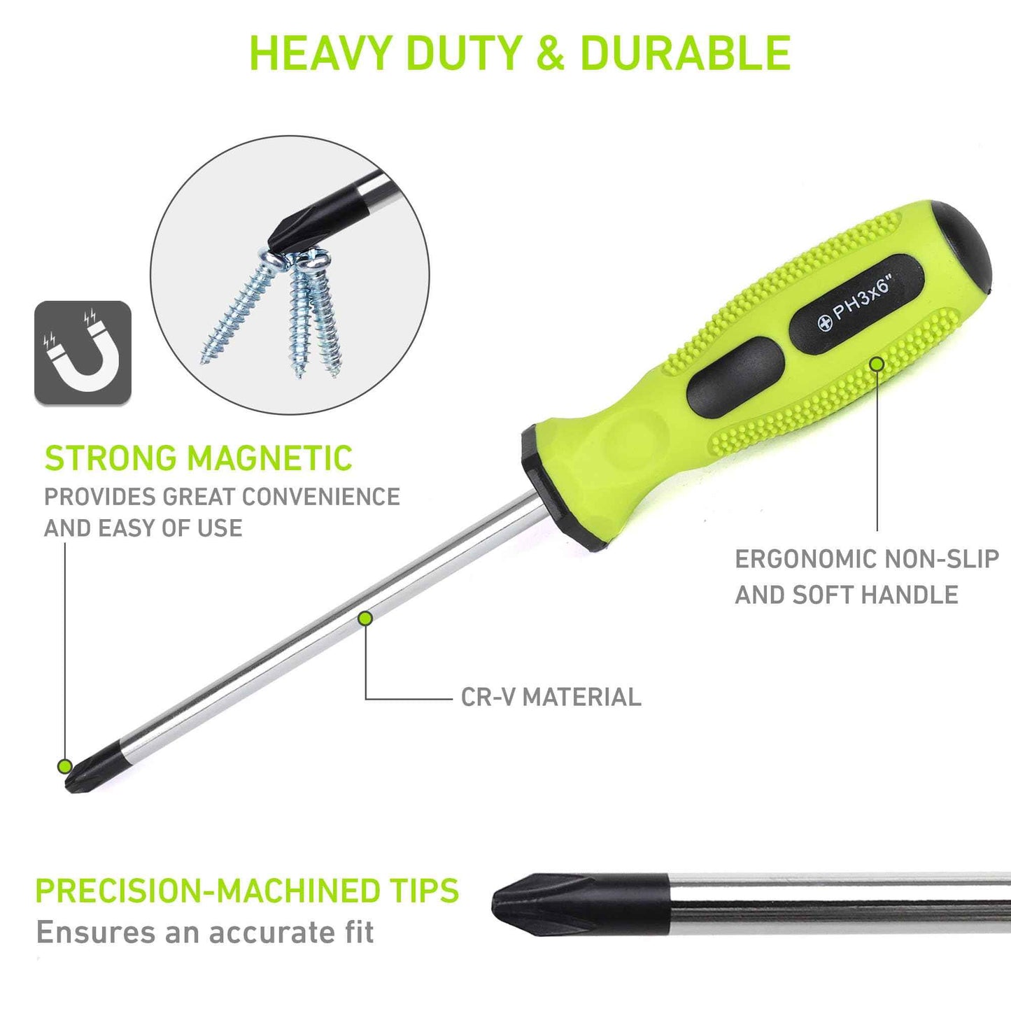 FASTPRO 12-Piece Magnetic Screwdrivers Set with Slotted Phillips Screwdrivers and Precision Screwdrivers, Repair Tool Kit with Storage Bag, Green