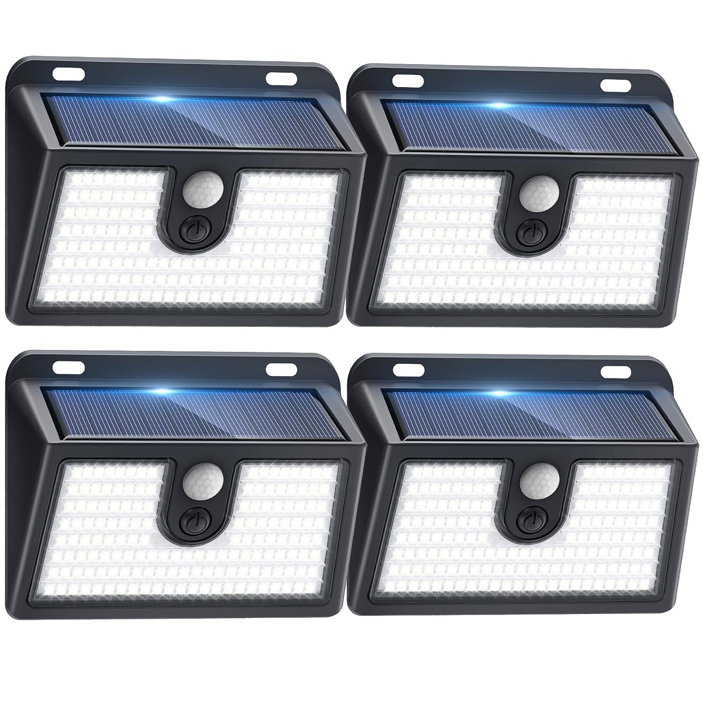 [4 Packs] Solar Motion Sensor Outdoor Lights, Super Bright Solar Lights Outdoor Waterproof, 3 Lighting Modes Security Wall Light for Outside Walking Dog Fence Backyard Deck Garden Door Step Garage