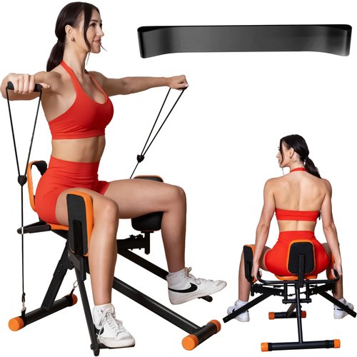 Glute Glow™ Hip Abductor Machine for Home Gym - USA Based - Booty Builder & Booty Trainer for Women – 3 Resistance Levels – Bonus Arm Bands, Thigh Workout – Glute Workout Equipment & Glute Machine