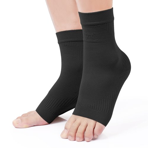 KEKING® Ankle Brace Compression Support Sleeve for Women & Men, Medical Ankle Compression Socks for Plantar Fasciitis, Foot & Ankle Swelling, Achilles Tendon Support, Arch Support, 1 Pair of Black 3XL