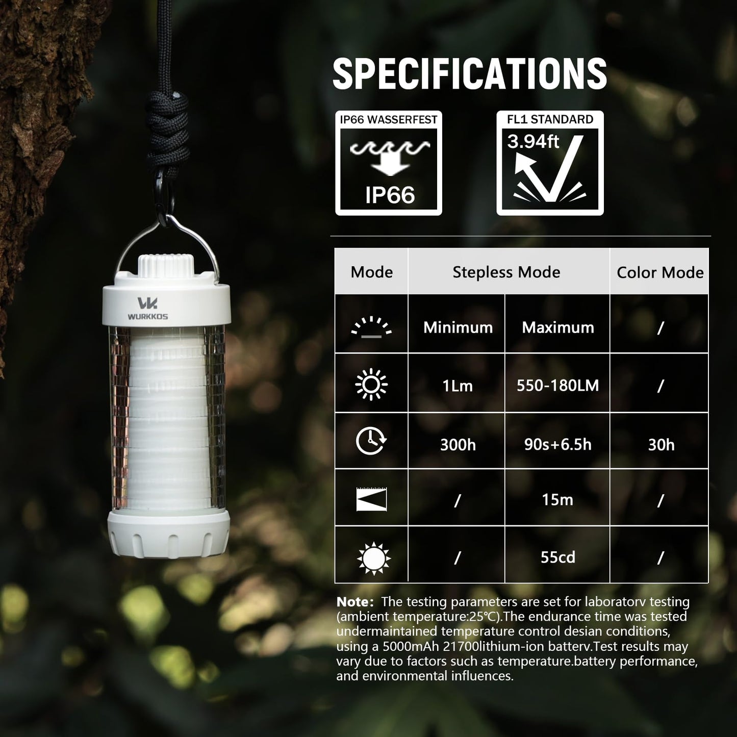 Wurkkos CL01 Camping Lantern Rechargeable, 550LM Waterproof Tent Light with Magnet Base, Up to 300H Runtime,Portable Lantern Flashlight with RGB light,Emergency Camp Light for Hurricane,Hiking,Camping