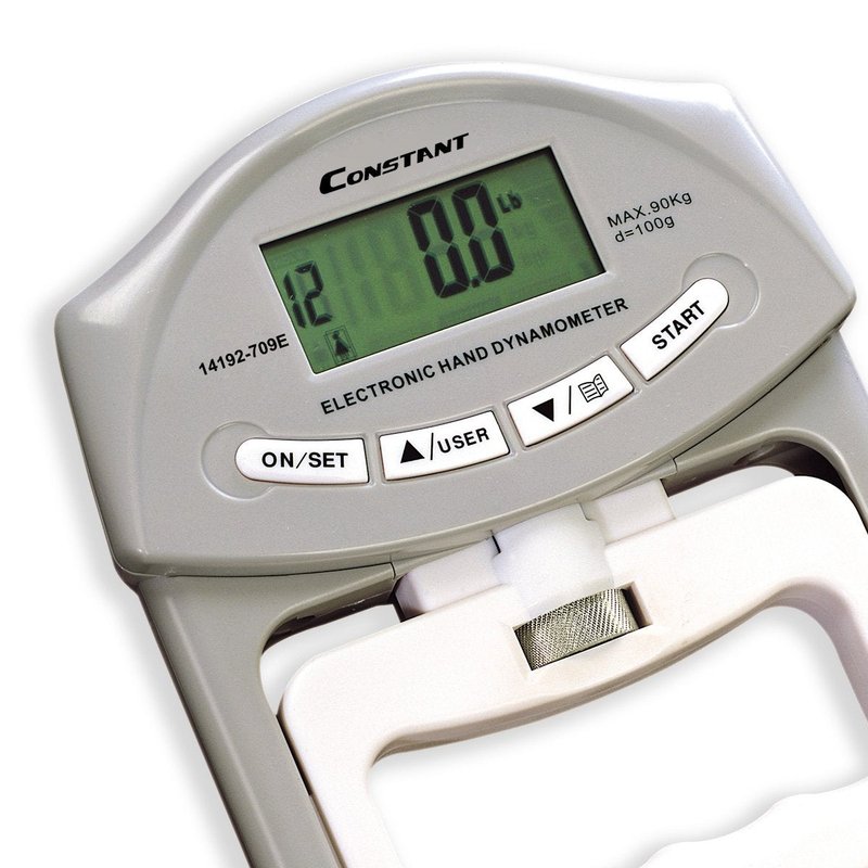 Constant 200 Lbs 90 Kgs Digital Hand Dynamometer Grip Strength Measurement Meter Auto Capturing Hand Grip Power (Grey)