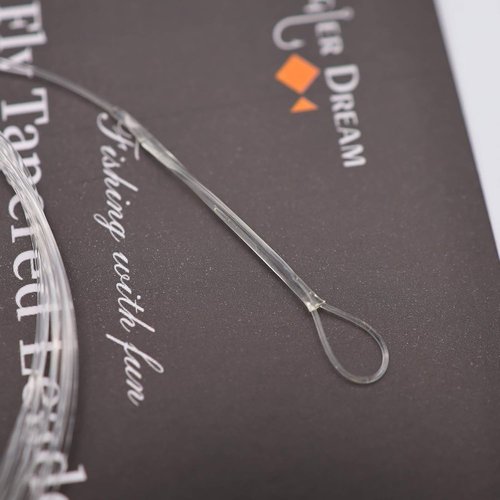 8 Pack Welded Tapered Fly Fishing Leaders - 9ft Nylon with Loop | Sizes 0X to 7X