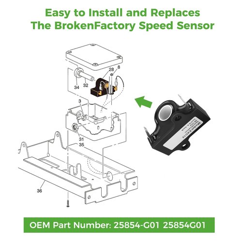 10L0L Golf Cart Inductive Throttle Sensor for EZGO TXT/Medalist 1994-Up Electric Models - Replacement for OEM 25854G01 25854-G01 - Compatible with DCS/PDS Speed Controllers