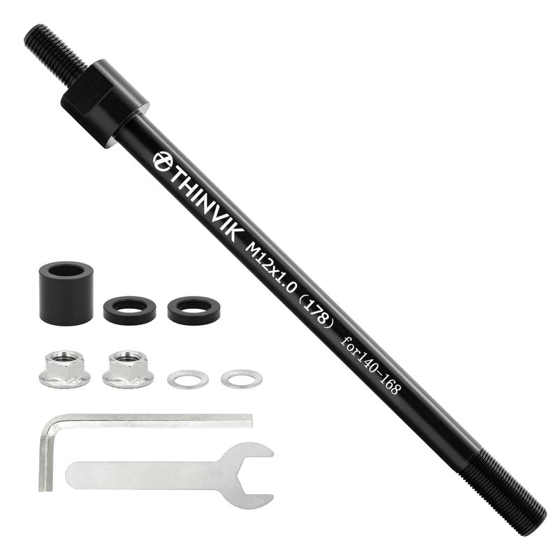 Thinvik Bike Thru Axle Adapter for Trailer Hitch 12mm Thru Axle 1.0 Thread Pitch Shaft Length 178mm