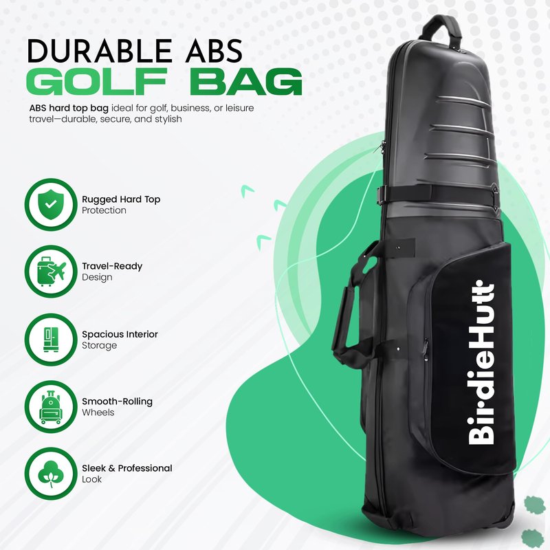 Golf Travel Bags for Airlines with Wheels & Hard Shell Top, Lightweight 1680D Club Travel Case, Foldable Golf Bag for Men with Handles, Side Pockets & Durable Protection