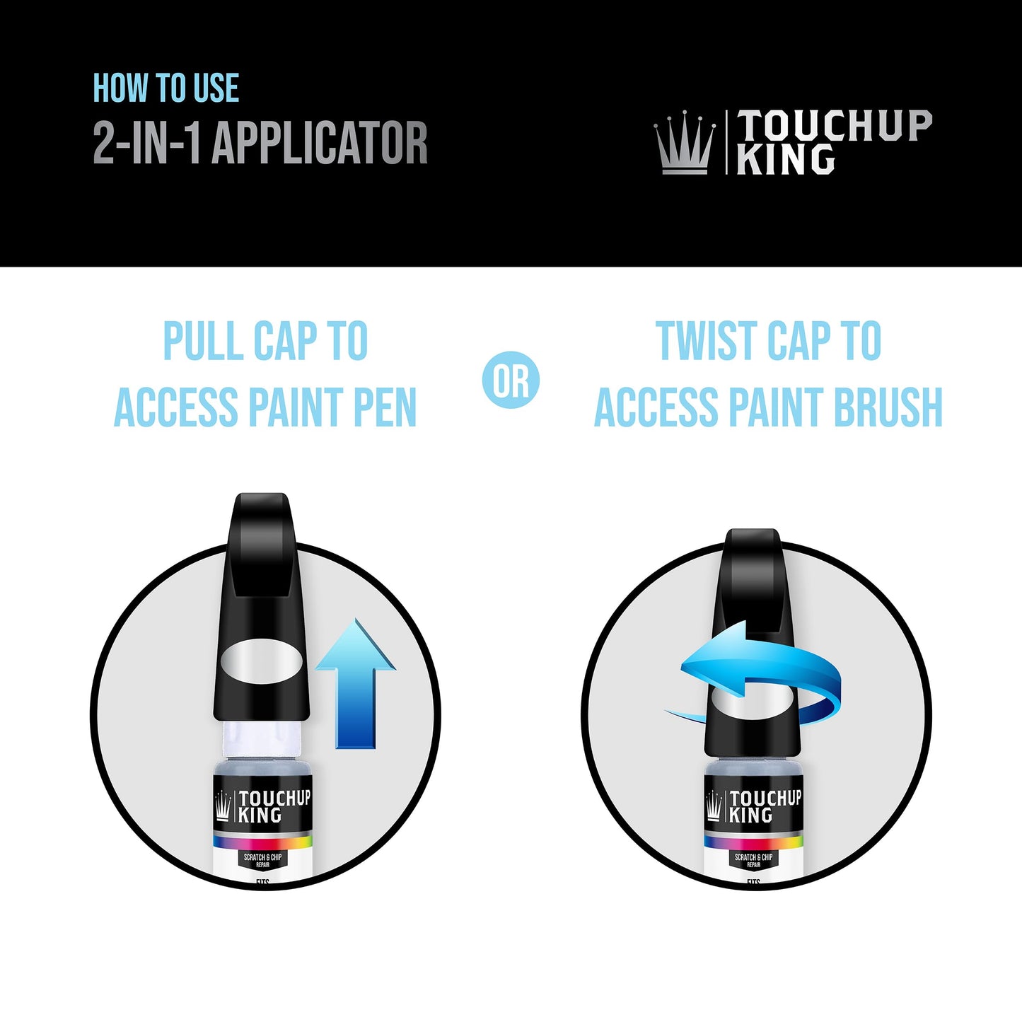 Touch Up King Paint Pen Brush Made for Yamaha Marine Outboard Bluish Gray Metallic, 0.75 Fl Oz, Sublime