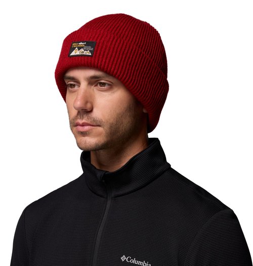 Columbia Unisex Provisions Cuffed Beanie, Red Dahlia/Heritage High Cascades, One Size