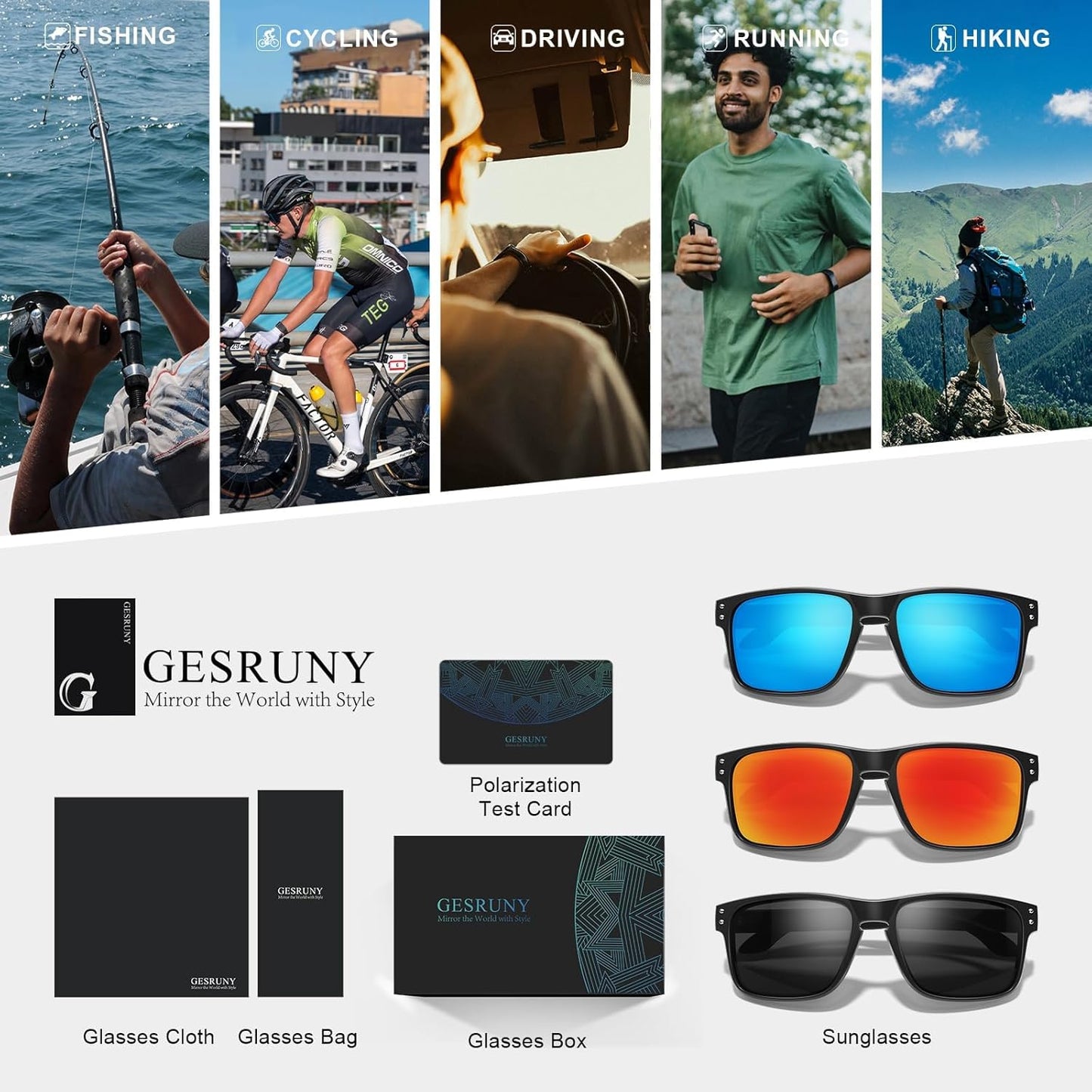 Polarized Sunglasses - Classic Sport Shades for Men & Women | UV400 Protection for Driving & Outdoor Activities