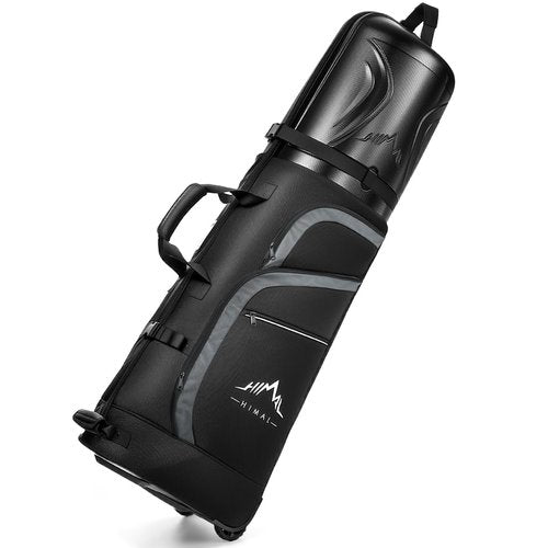 Golf Travel Bag for Airline Travel with PC Hard Case Top, Wheels & Foldable Design, 1680D Heavy-Duty Oxford Fabric, Designed for Airport and Golf Course Transport (Classic Black)