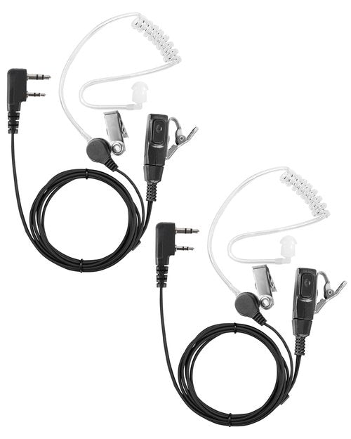 2-Pack K-Type Air Tube Headset Earpiece with Mic PTT for Global-ptt G0 G5 and Compatible with Rapid Radios Kenwood SAMCOM Two Way Walkie Talkies (K-Type)