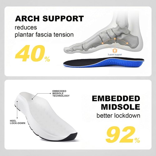 JACKSHIBO Men's Slip-On Sneakers - Lightweight Breathable Design with Wide Toe Box & Arch Support | Ideal for Daily Wear & Gym Walking