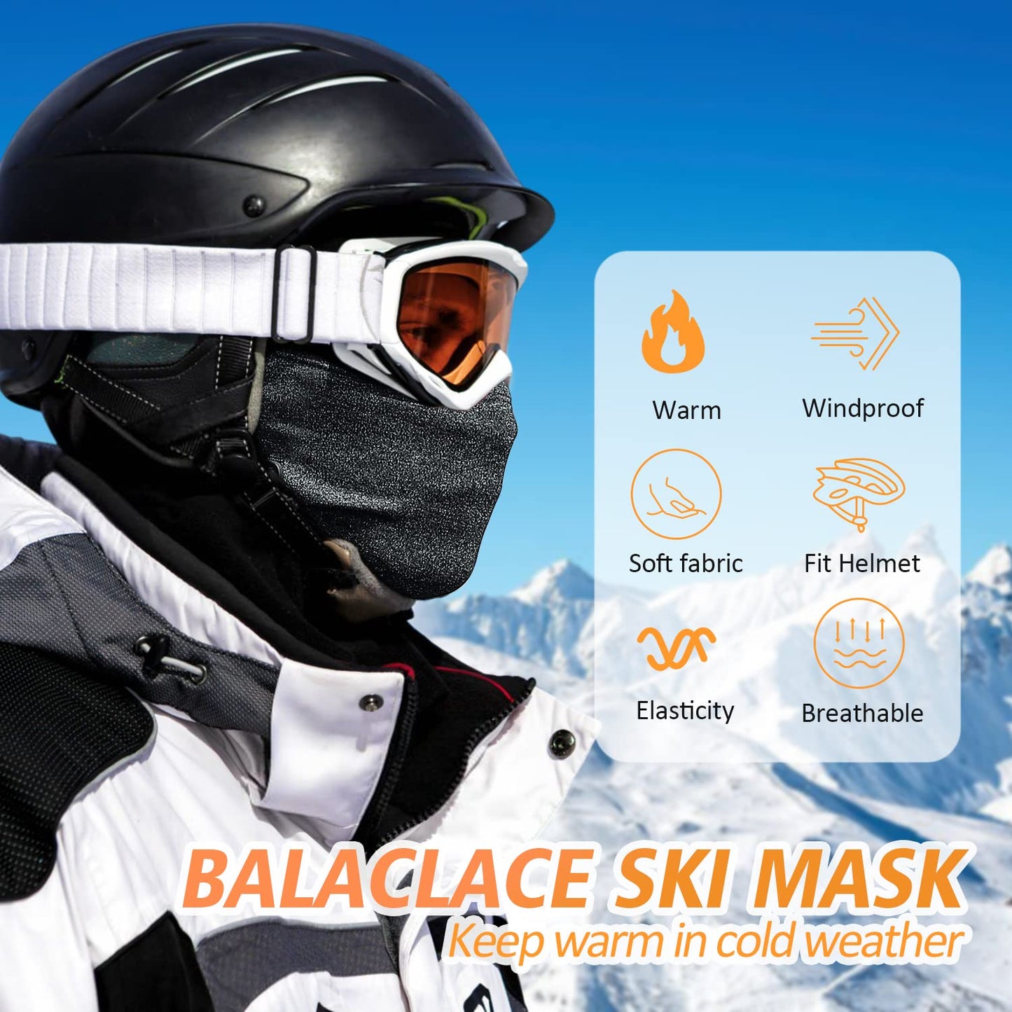 KGC Winter Balaclava for Men Women, Windproof Ski Mask Thermal Cold Weather Winter Face Mask for Skiing Cycling Helmet (Dark Gray)
