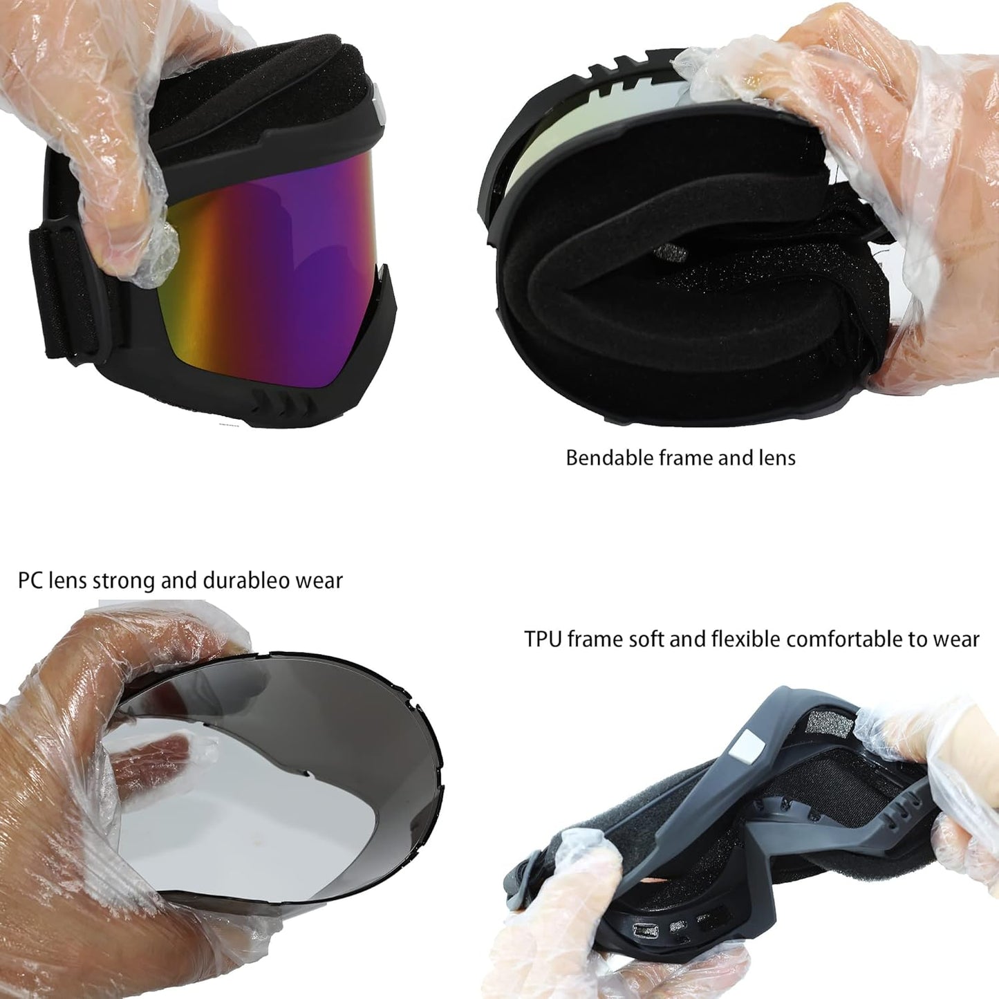 Skiennix Paintball Mask - Anti-Fog Motorcycle Helmet Goggles with Removable Face Mask | Adjustable Motocross Eyewear