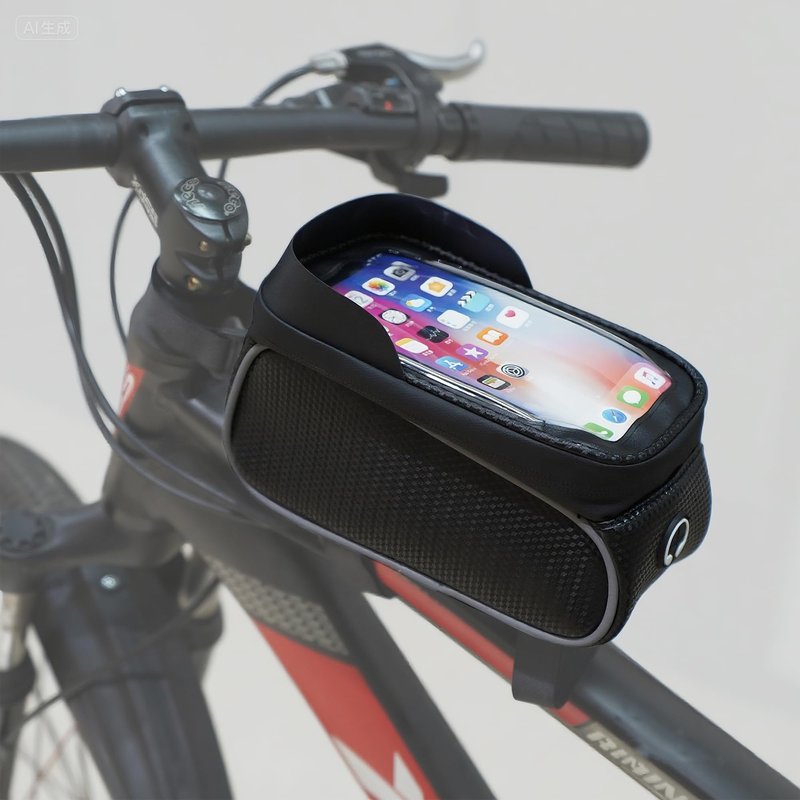 RidingRush Waterproof Bike Phone Bag – Touchscreen Frame Bag for Phones up to 7 Inches, Reflective Strips, Earphone Hole, Easy Install for Cyclists Who Demand Performance