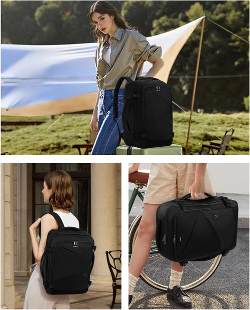 ECOHUB 17" Travel Backpack - Unisex Anti-Theft Design | Airline Approved, Water Resistant, Black
