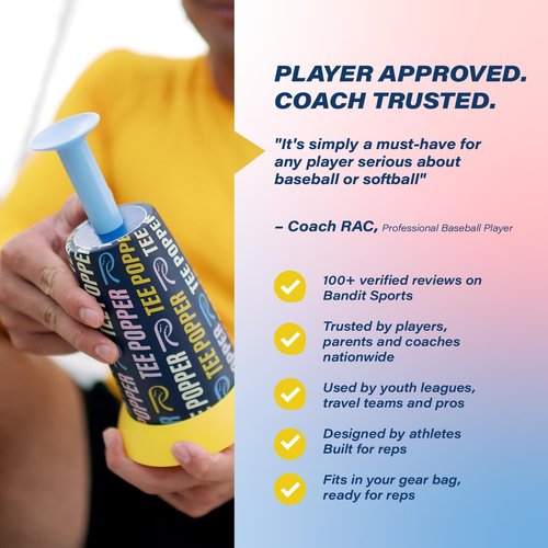 Bandit Sports Batting Tee - Durable Nylon Design for Long-Lasting Baseball Training | Perfect for Hitting Practice