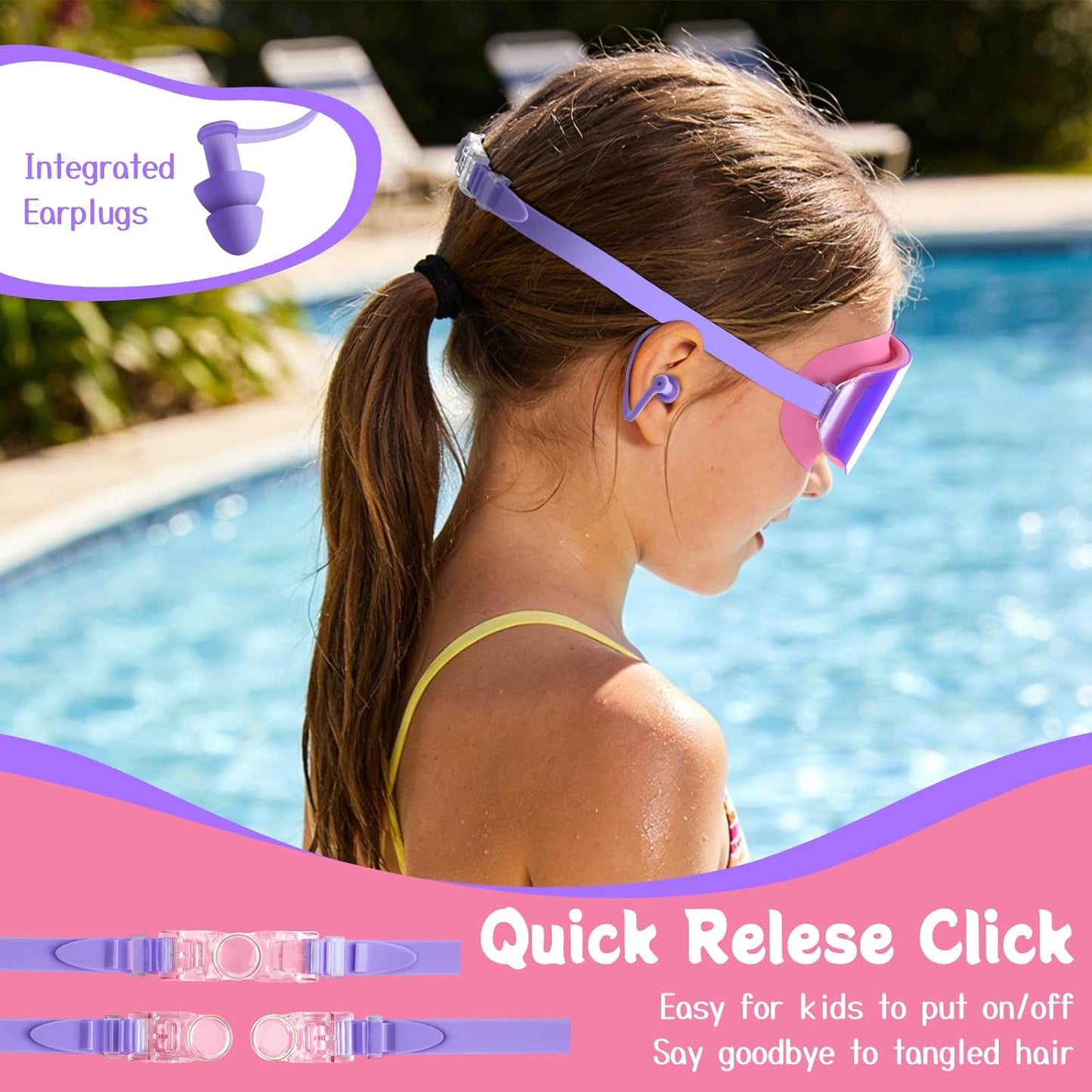 Skiennix Kids Swim Goggles - Anti-Fog UV Protection for Ages 3-15 | 2-Pack for Boys & Girls