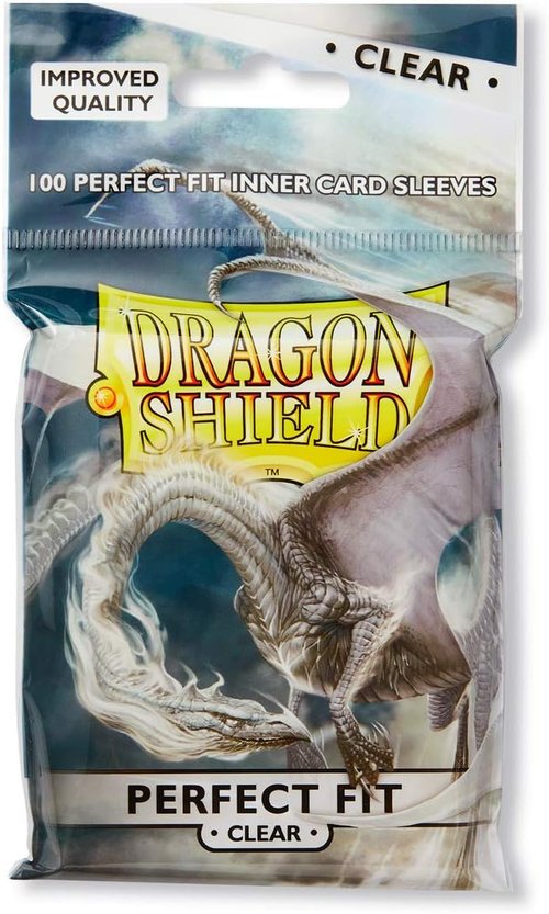 Dragon Shield | Premium Double Sleeve Combo - Perfect Fit Blue/Silver Matte | 2X 100 CT for TCGs