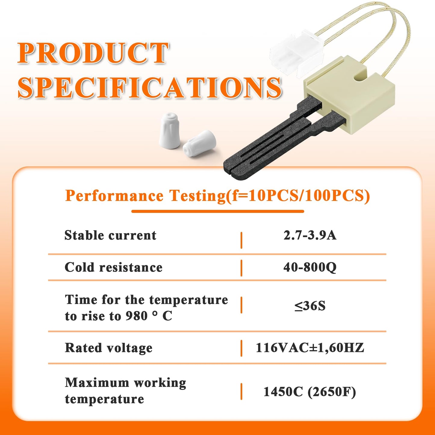 025-32625-000 Norton 271N Furnace Hot Surface Ignitor 025-32626-000 With Plug for Yor-k Cole-man Ev-con Lu-xaire Replace S1-025-32625-000 025-31801-000 S1-025-35325-000 By Cenipar