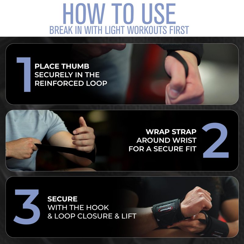 Rip Toned Wrist Wraps for Weightlifting – USPA & USAPL Approved 18" Wrist Straps for Powerlifting – Adjustable, Durable Gym Wraps with Thumb Loop – Maximum Support for Men & Women – Black-White Stiff