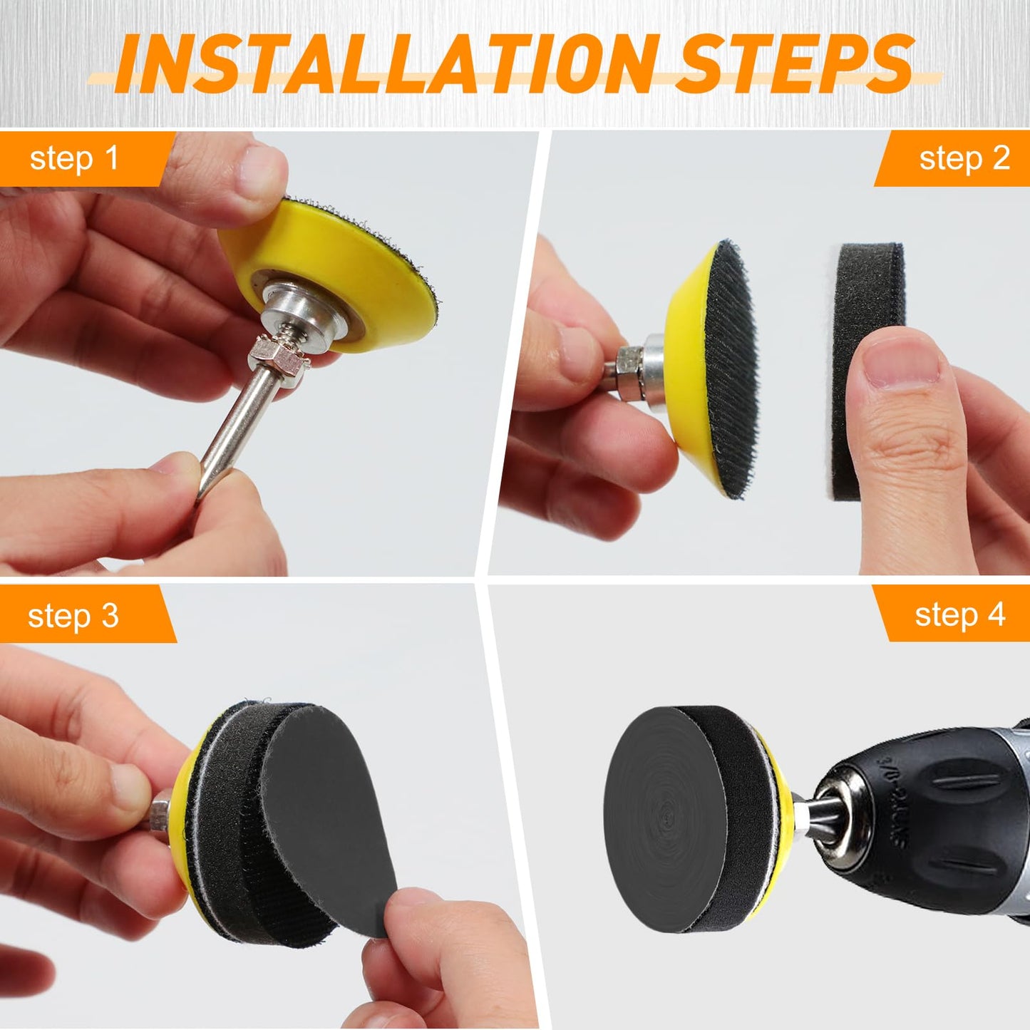 Pukamam 331 PCS 2 Inch Wet Dry Sanding Discs Grit 60 80 120 150 180 240 320 400 600 800 1000 1500 2000 3000 5000 10000 Hook and Loop for Drill Sanding Attachment