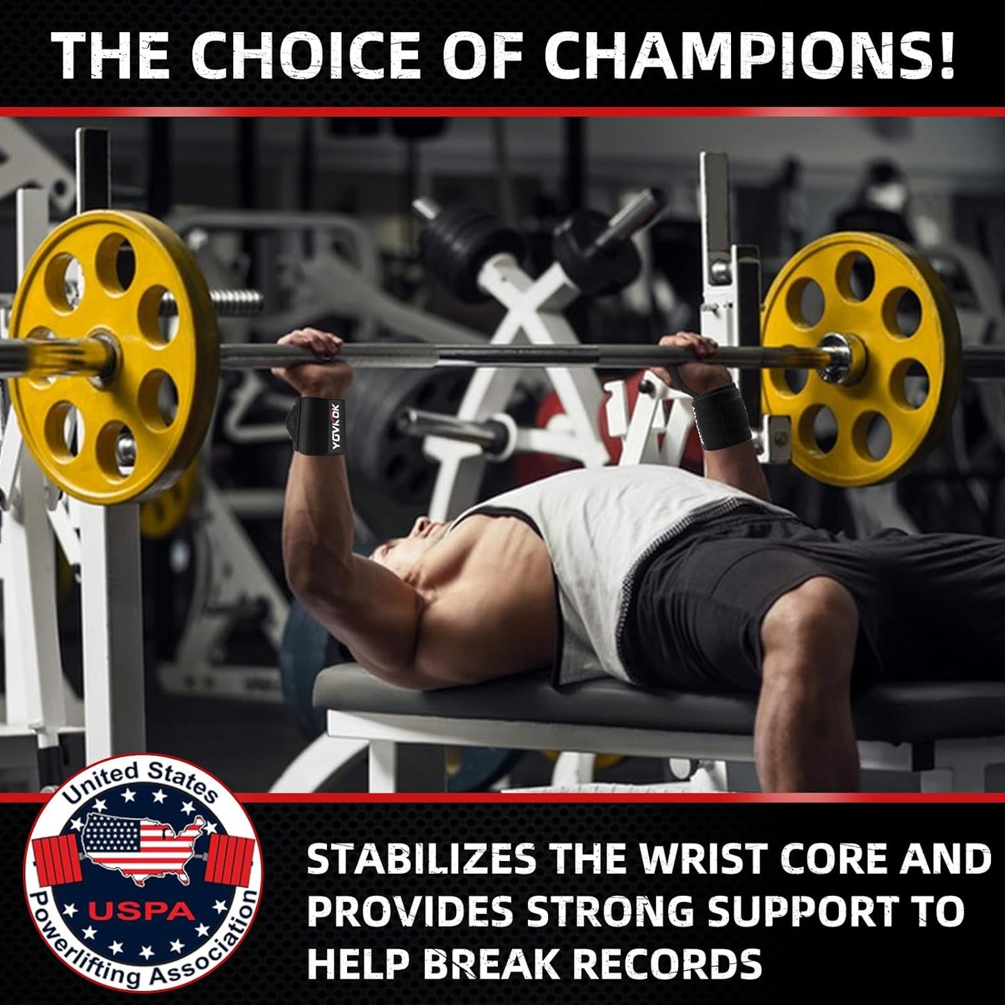 Skiennix Wrist Wraps - Adjustable Weightlifting Straps with Thumb Loops for Men & Women | Black