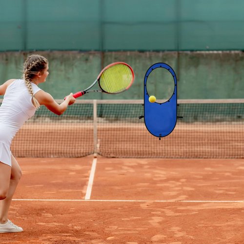 Arrowbash 2pcs Large Pop up Tennis Targets Detachable Training Rings 600d Oxford Cloth Tennis Serve Training Aid with Carry Bag, Blue/Orange