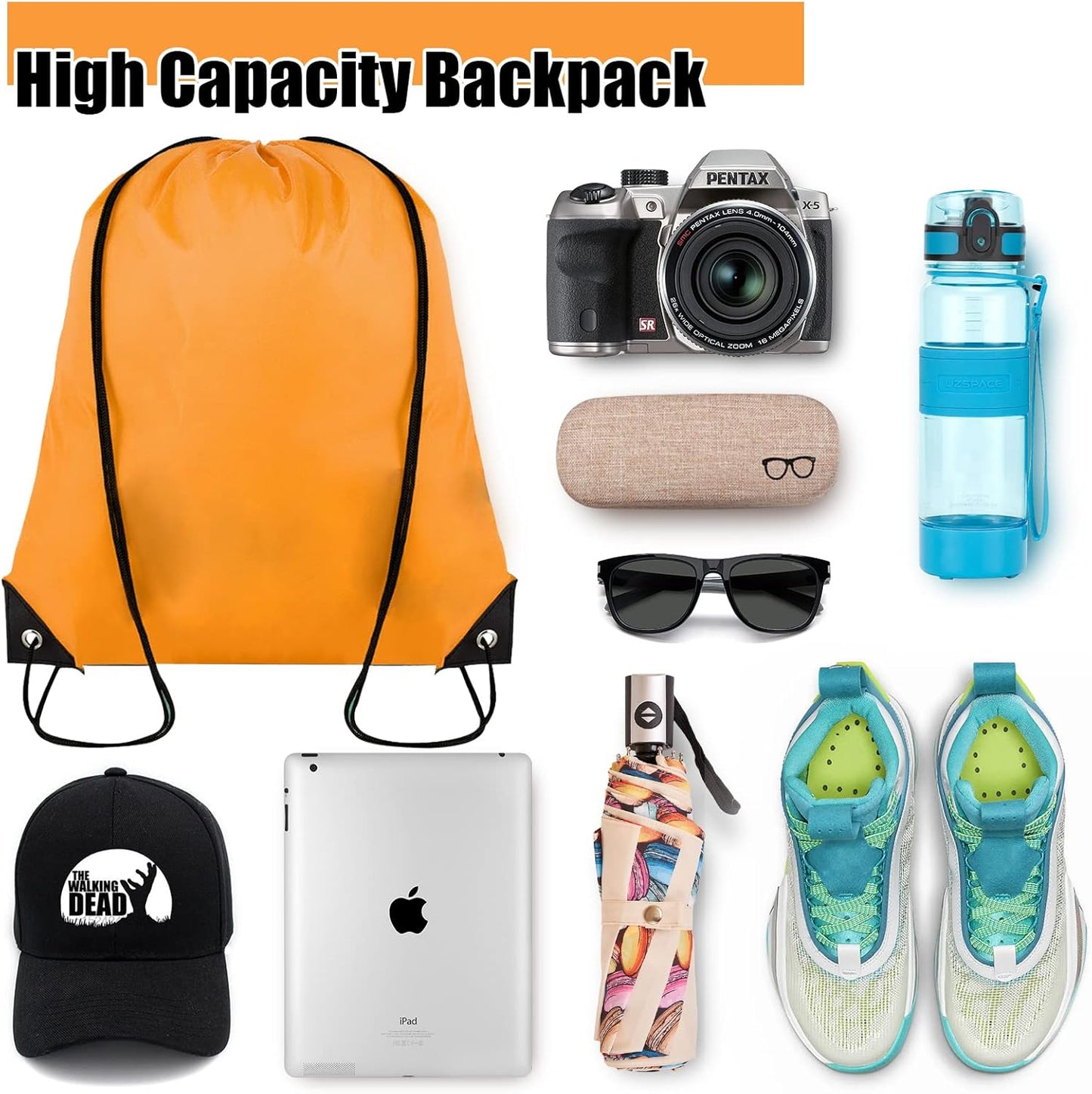 Skiennix 40-Pack Drawstring Backpacks - Versatile Cinch Sack Bags for Gym, Parties & Trips | 20 Colors