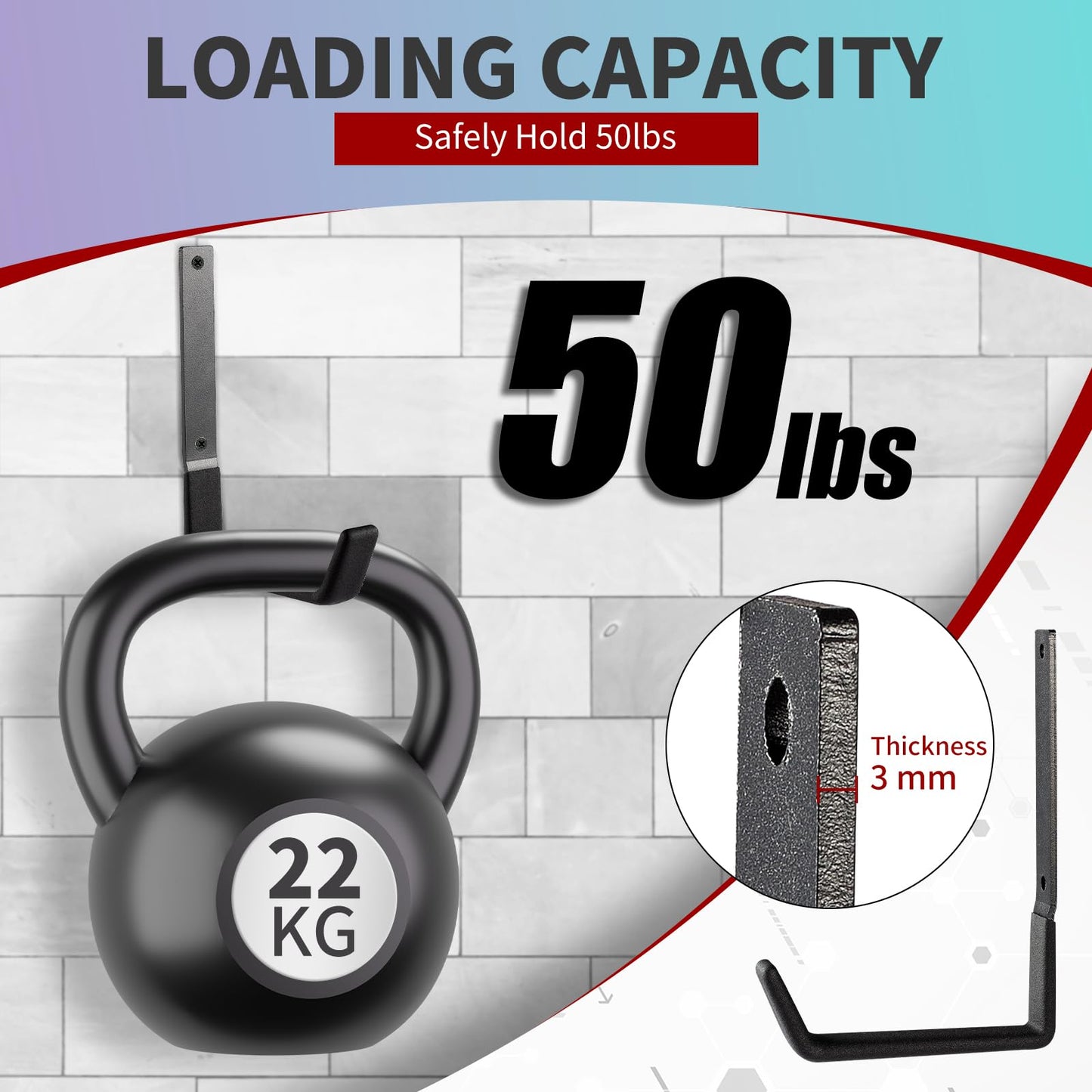 SINCHEEWAY Heavy Duty Wall Hooks, Utility Hooks, Tool Organizer - Large Steel U Hooks for Garage & Garden, Hose Hanger (2 Pack)