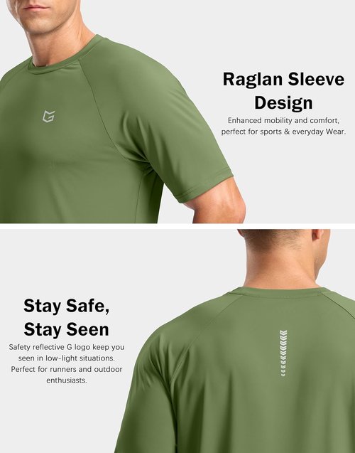 G Gradual Men's Athletic Workout T-Shirts - Moisture-Wicking Cooling Performance Tee for Gym & Tennis