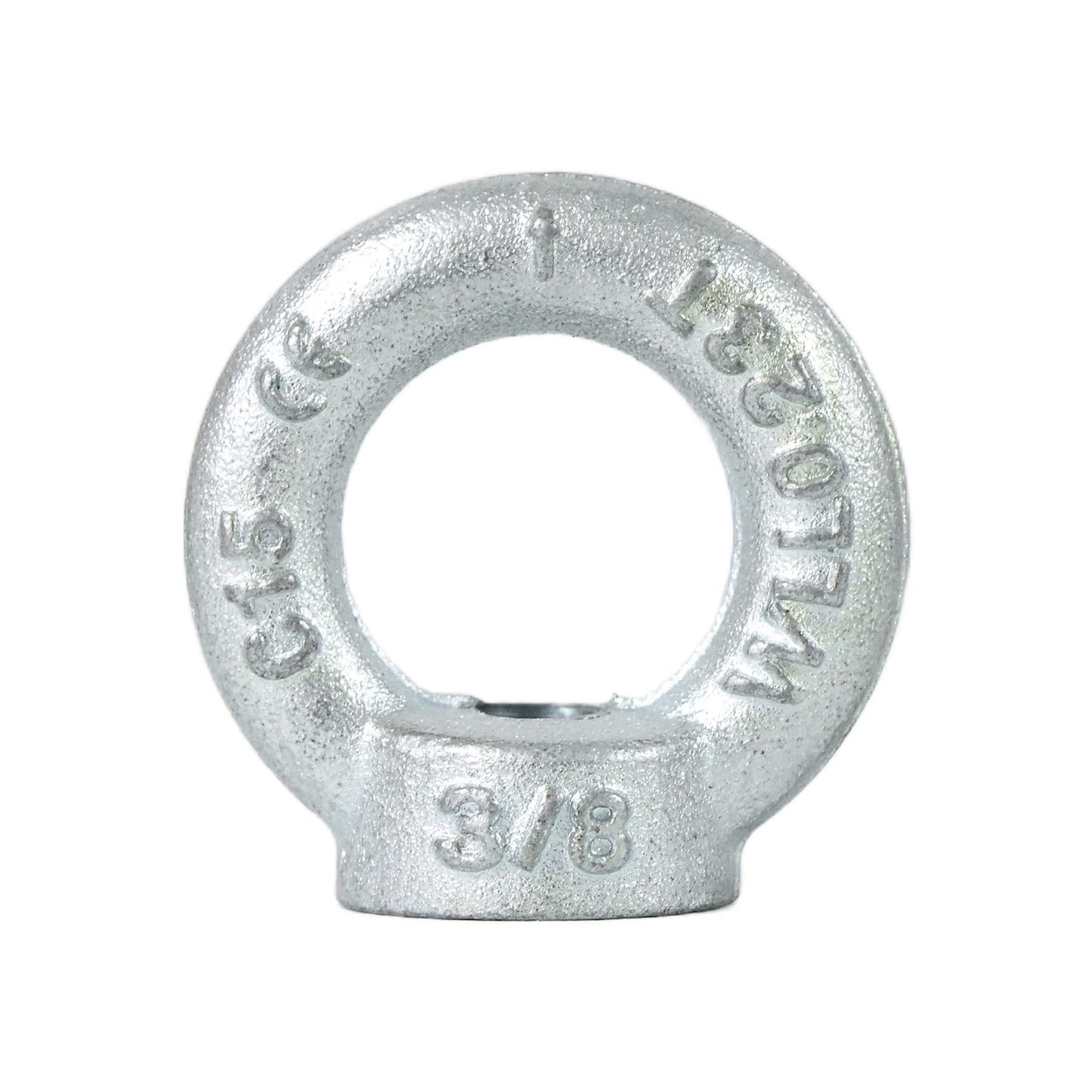 Zadery 3/8"-16 Lifting Eye Nuts, Drop Forged C15 Galvanized Threaded Fastener, UNC Standard Ring Shape Lifting Eye Nut, 4 Packs