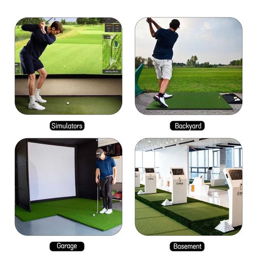 Golf Mat 5x4ft, Golf Hitting Mats for Indoor/Outdoor Practice, 21mm Dense Elite Artificial Hitting Training Mat,High-Elasticity Artificial Turf Mat for Golf Simulator Chipping Driving Training