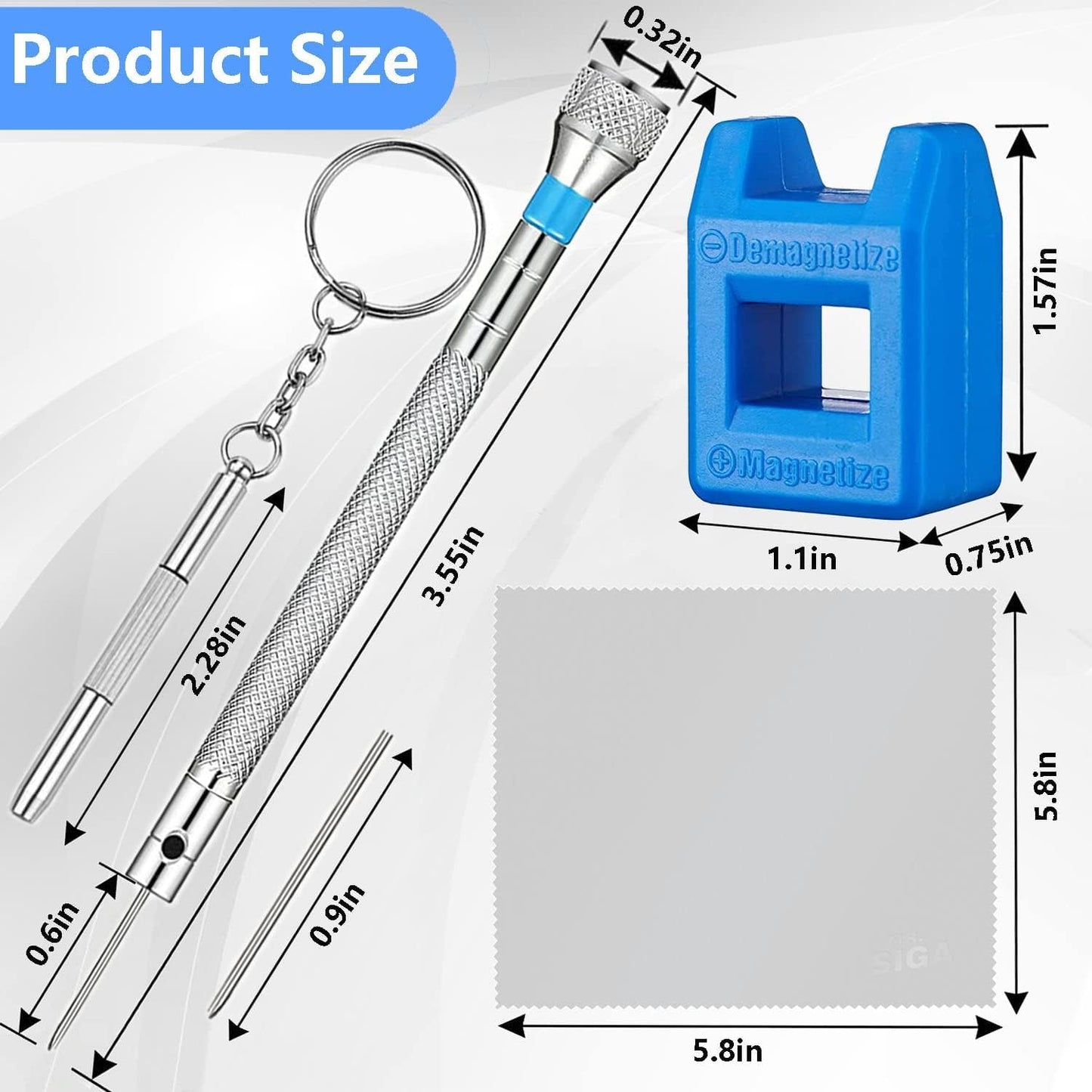 13PCS Professional Watch Screwdriver Set, AOMISIV Micro Precision Glasses Repair Kit, with 13PCS 0.6-2.0MM Extra Replace Blades, for Eyeglass Sunglass Watchmaker Jewelry Computer Phone Small Tools