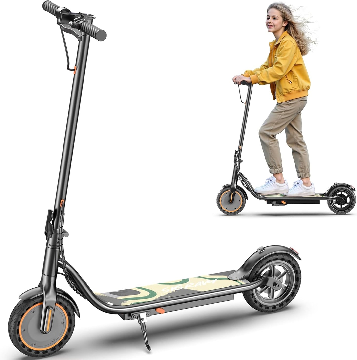 Sigravy Electric Scooter - Foldable Commuter E-Scooter with 500W Motor, 19 MPH, 21 Miles Range, Dual Suspension