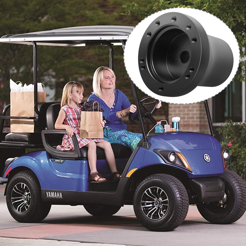 Yamaha Golf Cart Steering Wheel Adapter for Yamaha G1-G29 Drive/Drive 2 Golf Carts, Fits for 5-6 Holes Golf Cart Steering Wheel Black