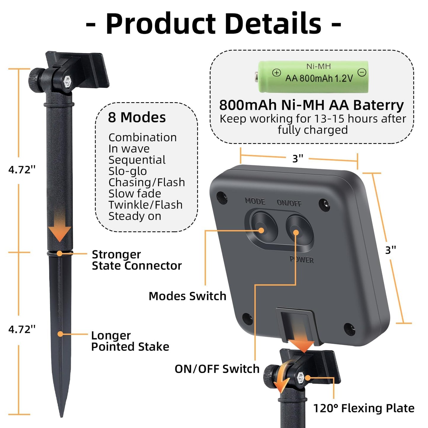 Lycklig String Solar Lights Outdoor Waterproof - 200 LED Extra-Long 82ft Solar Lights Outdoor String - Solar Powered Strings Light Waterproof for Tree Patio Garden Party Decorations Warm White