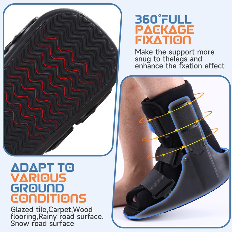 Short Walking Boot Fracture Boot Air Walker Boot for Orthopaedic Boot for Sprained Ankle, Walker Brace for Broken Foot Achilles Tendon Injury (Medium)