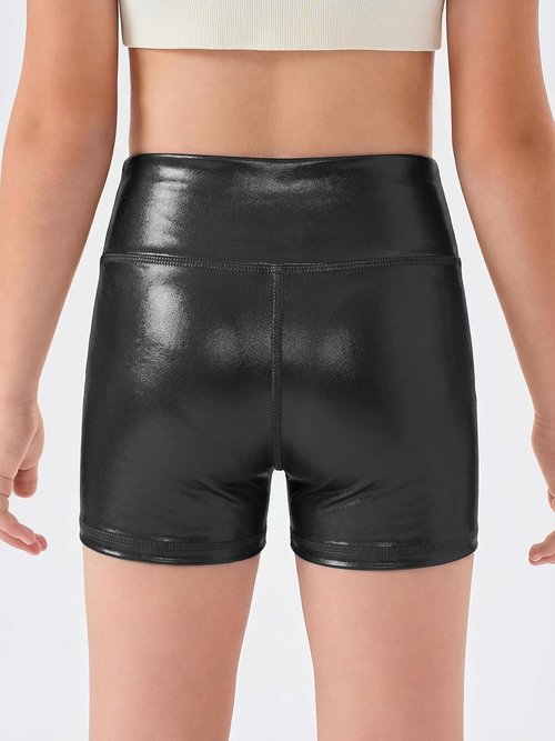 Haloumoning Girls Athletic Shorts - High Waisted Comfy Yoga & Dance Biker Shorts | Ages 5-14Y