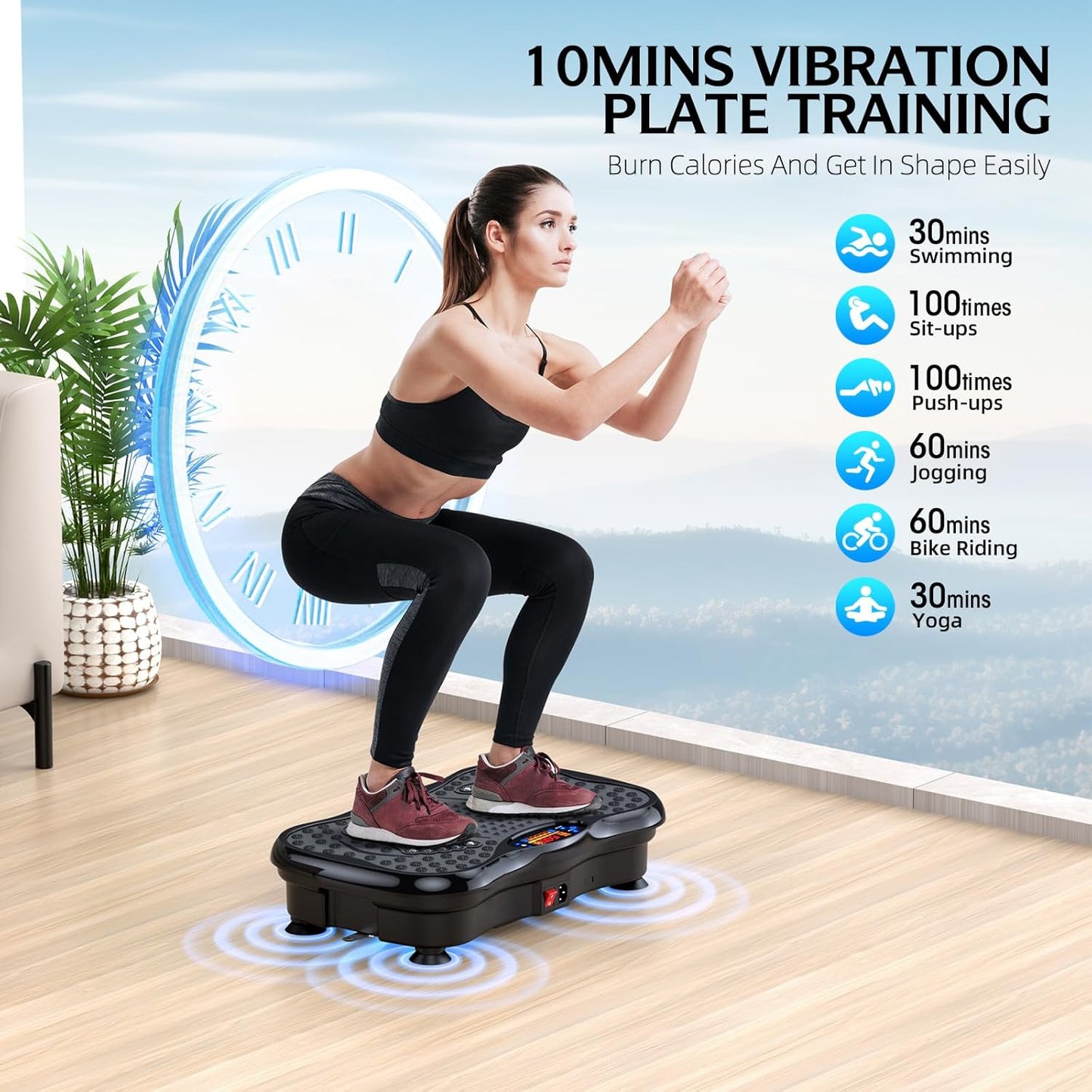 Skiennix Vibration Plate Exercise Machine - Whole Body Workout for Weight Loss & Muscle Recovery | Bluetooth & Remote Control