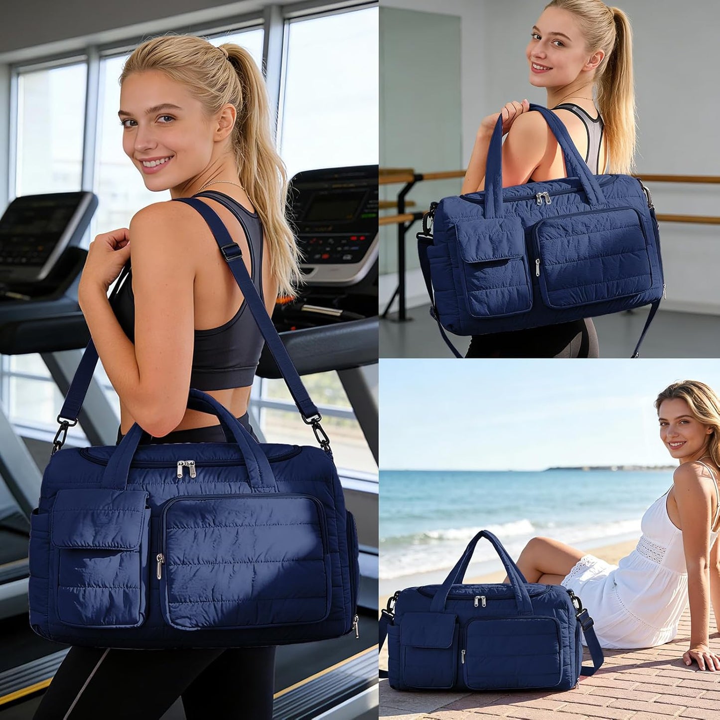 Skiennix Small Gym Bag - Women's Travel Duffle with Shoe Compartment | Perfect Weekender Accessory